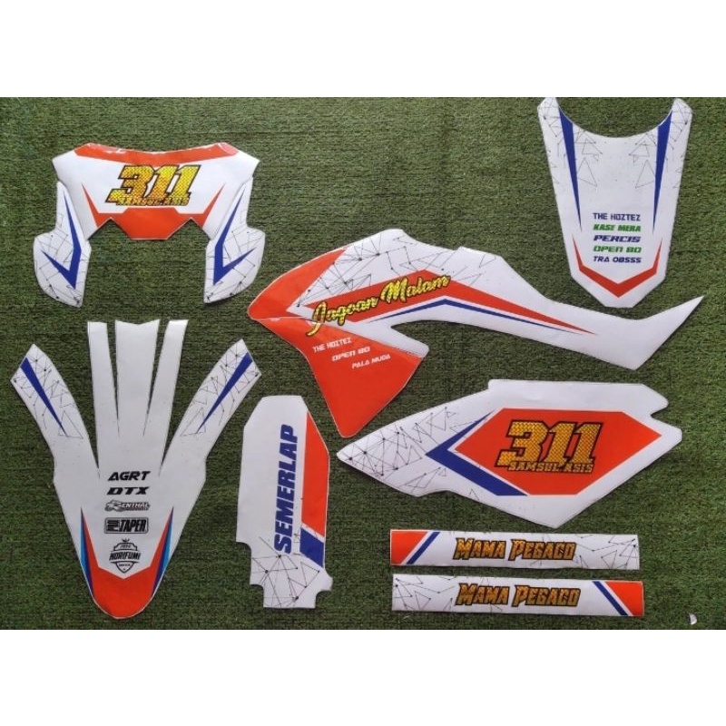 (BISA COD) Decal Sticker Klx Bf (CRF150, DTRACKER, KLX S) Full Body Bahan Orajet Glossy Kombinasi Go