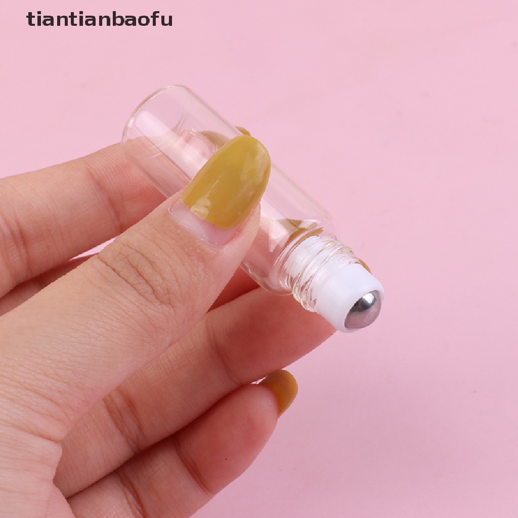 [tiantianbaofu] 1per2x3 /5/10ml Kaca Roll On Roller Kosong Botol Bola Butik Perjalanan