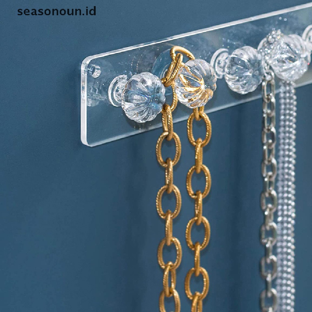 Seasonoun 12in1 Perekat Tempel Hiasan Dinding Penyimpanan Kait Perhiasan Tempat Display Perhiasan.