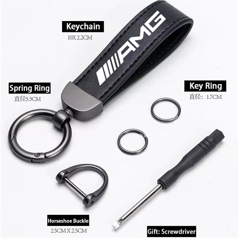 Gantungan Kunci Mobil Kulit Zinc Metal Car Logo Keychain Untuk Mercedes Benz AMG A B C E S Class GLA GLB GLC GLE GLS SLK ML Car Styling