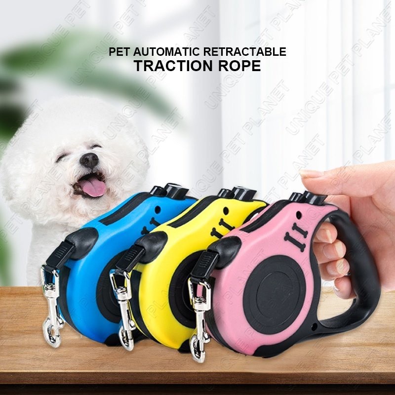 Tali Tuntun Kucing Retractable 3m Tali Pet Chain Dog Cat Training Leash Tali Harness Kucing Anjing Aksesoris Hewan Peliharaan