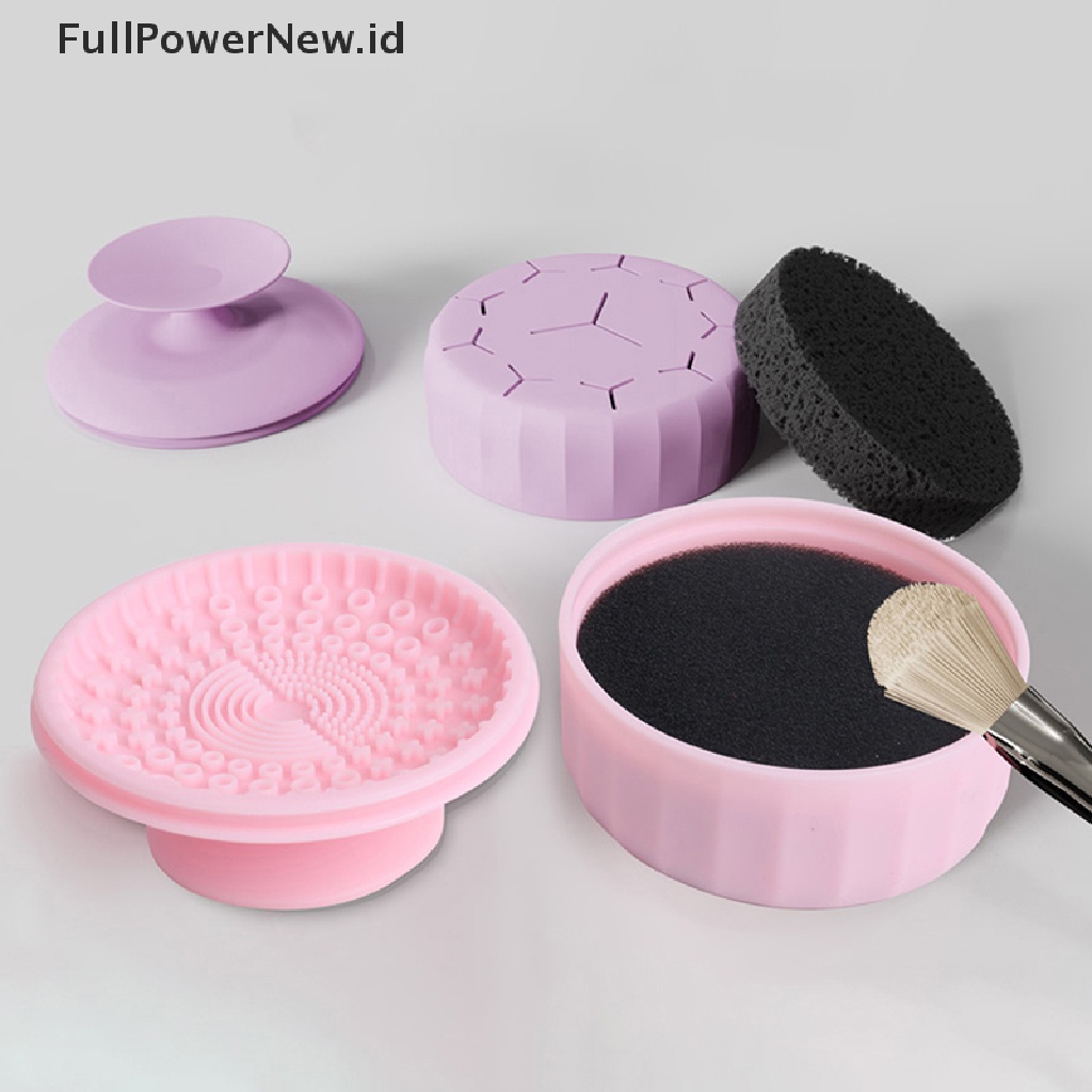 Power Silicone Makeup Brush Cleaner Pad Alat Alas Pembersih Papan Scrubber Cuci ID