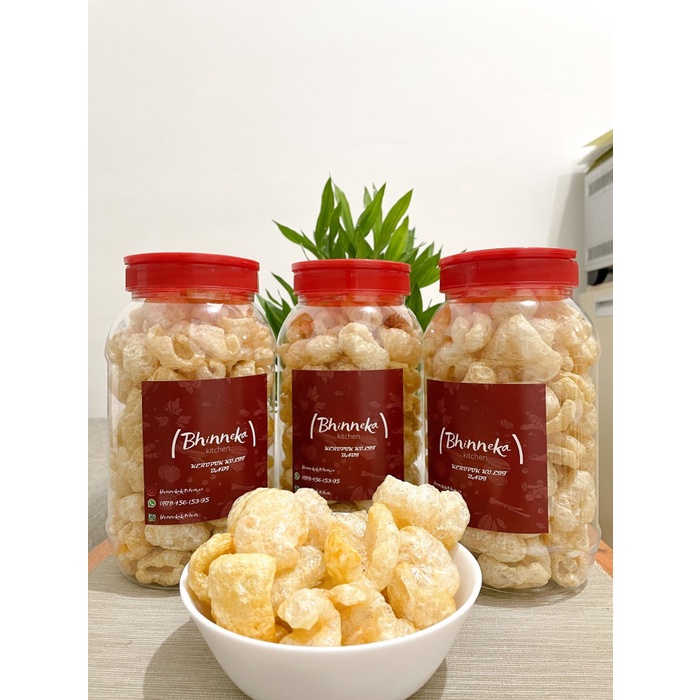 

[Ready Stock] bisa COD Kerupuk Kulit Babi 2 Liter - Asin Gurih