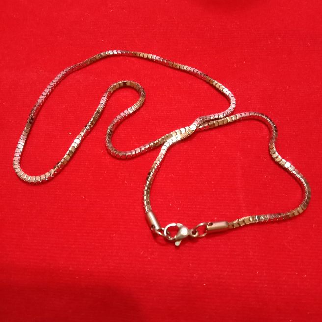 Kalung Titanium Asli Milano Silver 2mm imut