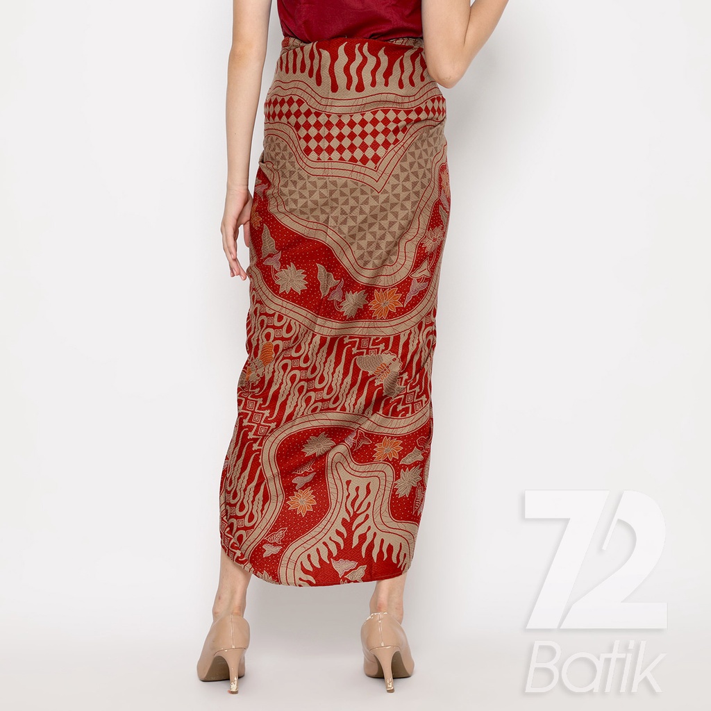 ROK BATIK SPAN Aurora Skirt Lilit Kebaya Instan Modern Wanita Motif Sungai Kupu Warna Merah 723202 Cap 72 - Rok Batik Lilit Bawahan Skirt Kamen Kebaya Songket Batik Panjang Plisket Span Instan Jadi Bali Lembaran Premium Modern Untuk Wanita Kondangan