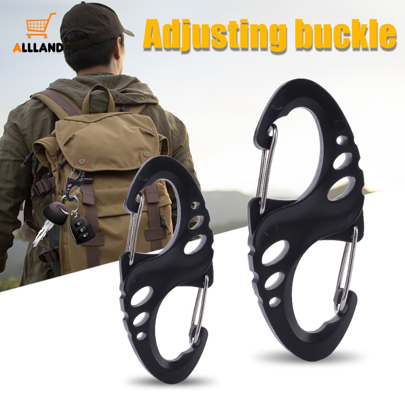 Carabiner Klip Snap Bentuk S Tahan Lama Untuk Gantungan Kunci/Ransel Camping Outdoor Climbing Paracord Survival Gear Buckle Tool