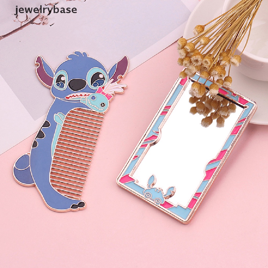 [jewelrybase] Disney Lilo and Stitch Kartun Sisir Logam 3D Figure Cermin Rambut Styling Tool Butik