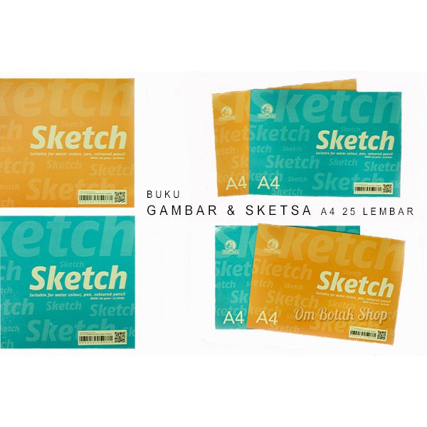 

DISKON SHOPEE/ DISKON CERIA/ Buku Gambar & Sketsa A4 25 lembar utk Cat Air Pensil Pen Sketch Book