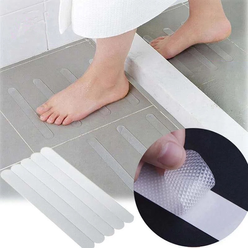 ღ 24Pcs Kamar Mandi Non-slip Shower Stiker Tahan Air Bathtub Sabuk Pengaman Keselamatan Kamar Mandi Anti-Slip Strip Self-Perekat Tangga Lantai Anti Slip Sabuk Pengaman