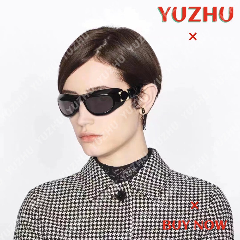 (YUZHU) Mode Barat Cyberpunk Oversized Frame Kacamata Persegi Panjang Vintage Fashion Aviator Warna-Warni Pelindung Mata Sunglasses Unisex