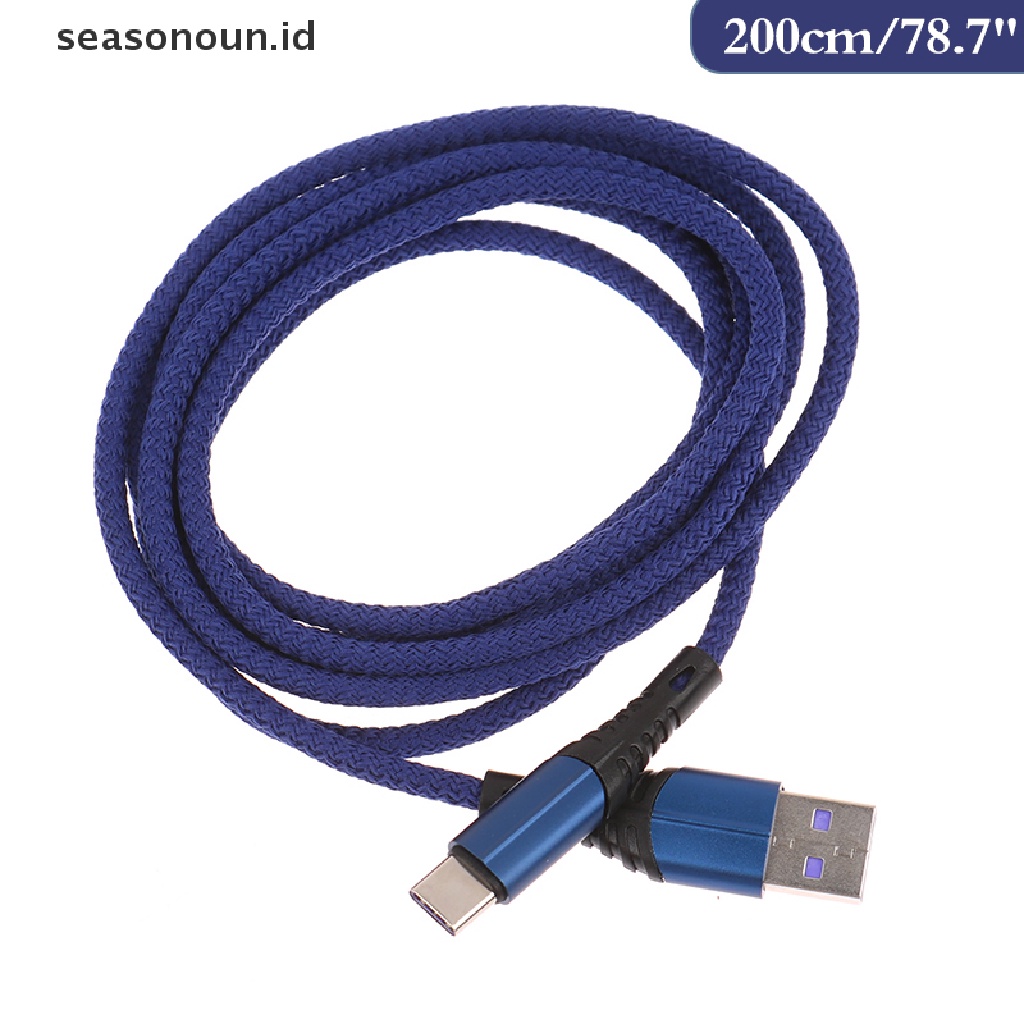 Seasonoun 3A Kabel USB Tipe C Kawat Fast Charging USB C Cables Kabel Charger Tipe-C.