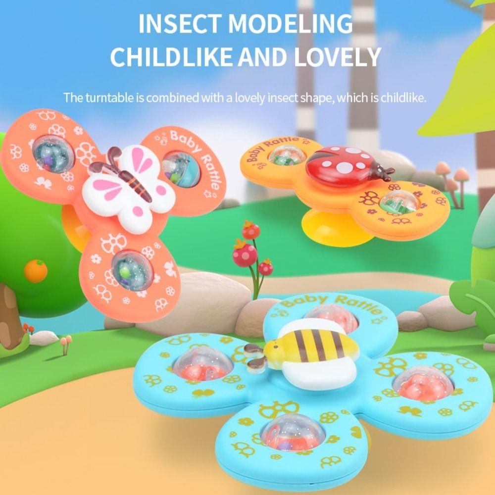 Quinton Suction Cup Spinner Mainan Bayi Mainan Kreatif Fidget Spinner Suction Toys Mainan Mandi Bayi Mainan Mandi Serangga Berputar Spinning Top