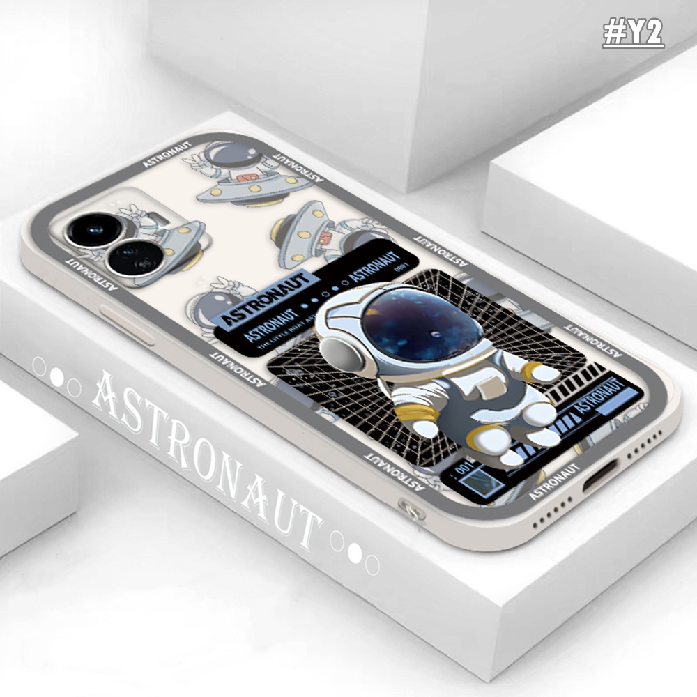 IPHONE Case Fashion Untuk Iphone14 Pro Max Iphone11 12 13 iPhone6 6S 78 Plus Xs Max XR SE 2020 Fashion Mars Pesawat Luar Angkasa Astronot Shockproof Karet Lembut Phone Cover BY