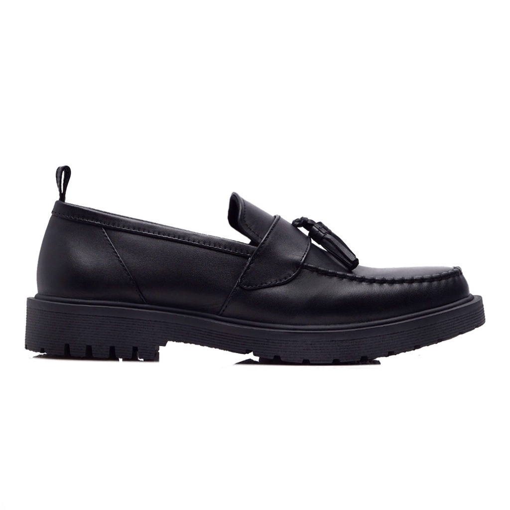 GAMA BLACK (KULIT ASLI) |ManNeedMe x Kenzio| Sepatu Loafers Pria Slip On Formal Shoes Pantofel Cowok ORIGINAL