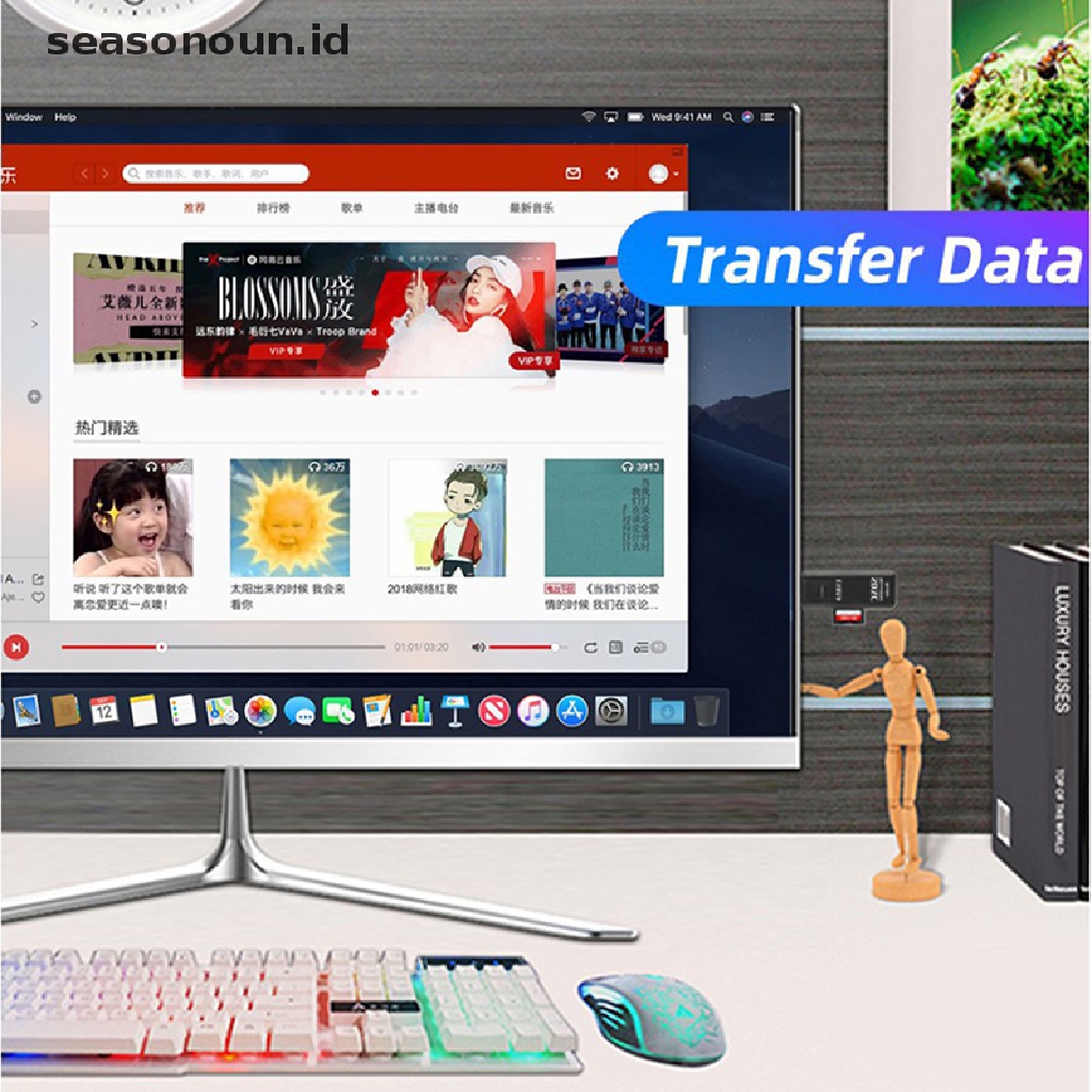 Seasonoun USB 3.0 Memory Reader Micro TF SD Card Reader Flash Drive Penulis Kecepatan Tinggi.