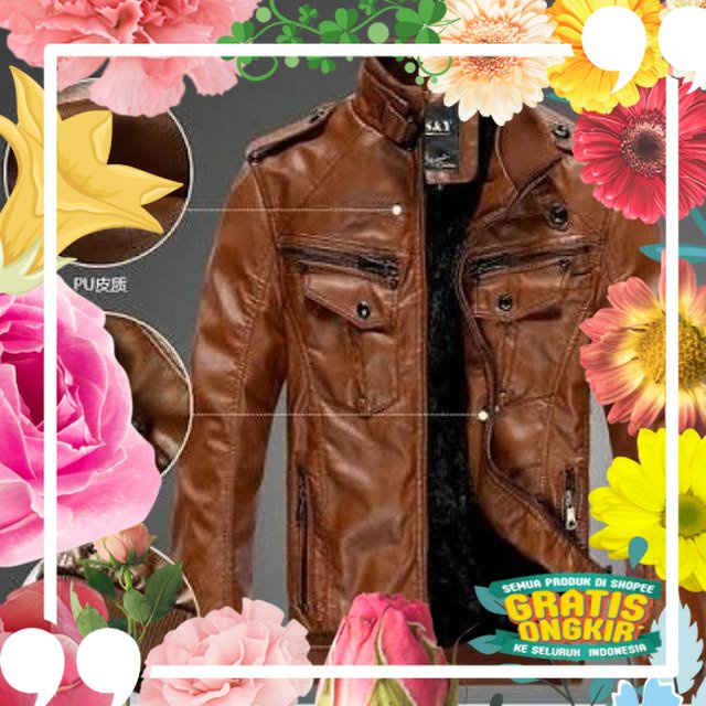 (New Trend) Jaket Kulit Pria Original Elegant Brownie ARL 033 Silverstone RFLA Ariel Noah / japan