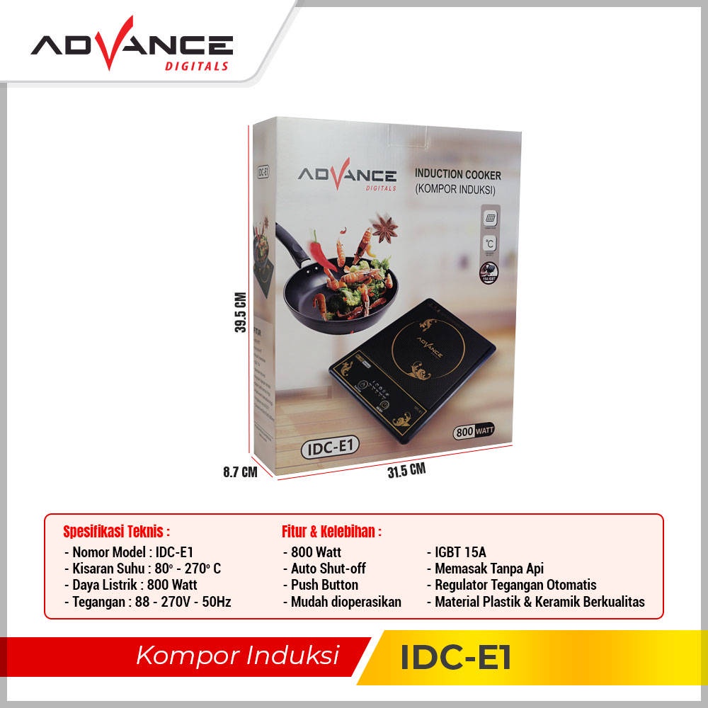 【Garansi 1 Tahun】Advance Smart Kompor Induksi Listrik 550 Low Watt Kompor Listrik 100% Ori