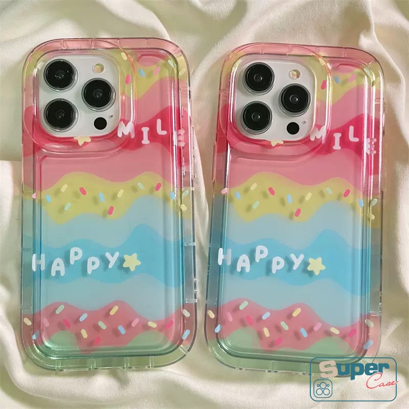 Ins Kreatif Warna-Warni Pelangi Case Untuk Realme C53 C35 C15 C55 C30 C25Y C25 C33 C17 9I 7I 6i 5 5i 5s C12 C1 C21Y C25s C20 C20A C11 C3 C2 Airbag Shockproof Bening Lembut Tpu Penutup Belakang