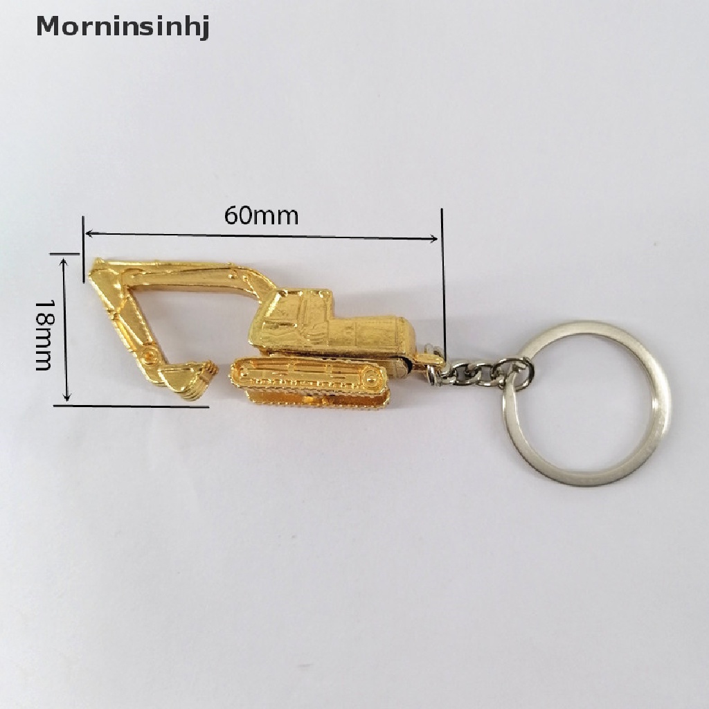 Mornin Alloy 3D Tiga Dimensi Excavator Gantungan Kunci Liontin Aksesori Mobil Hadiah id