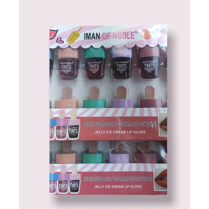 lip gloss jelly ice cream liptint iman of noble (12pc)