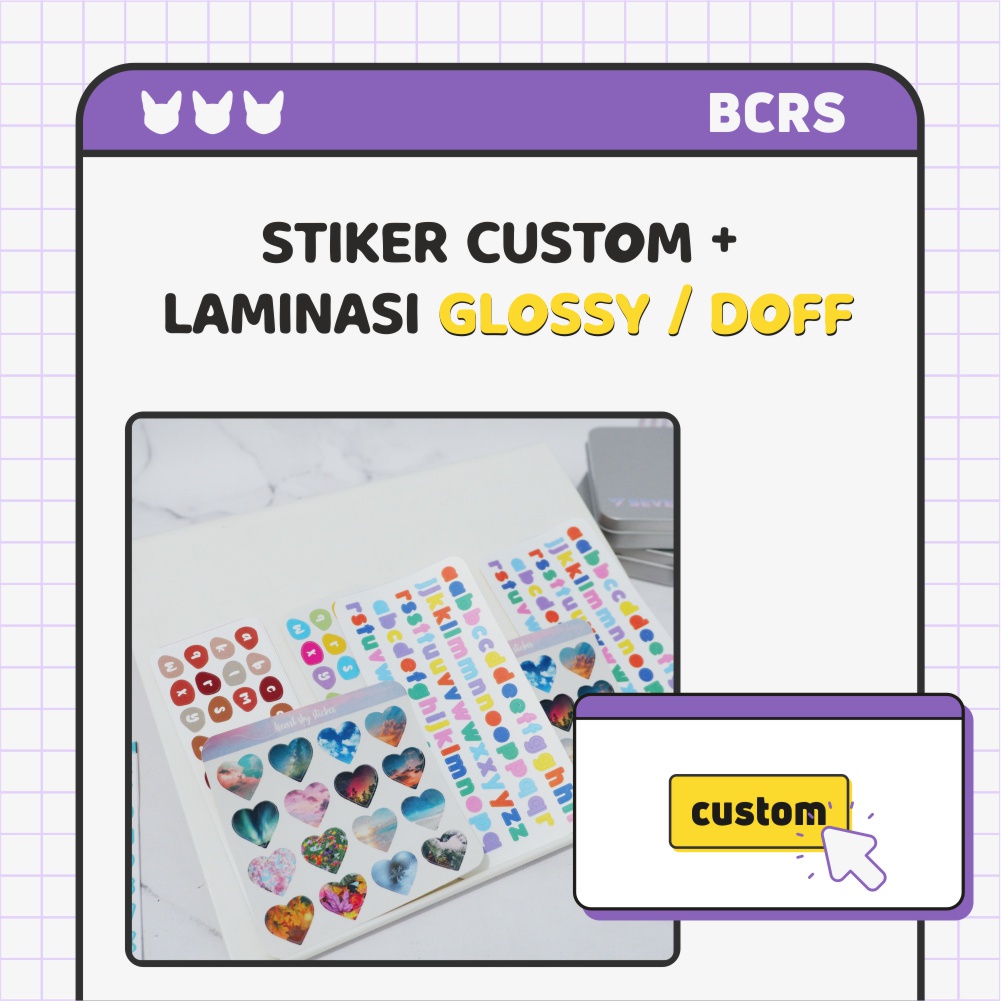 

BCRS - STIKER CUSTOM + LAMINASI GLOSSY/DOFF | KISS CUT