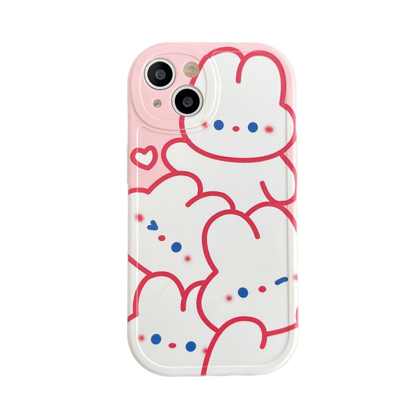 Pink Rabbit Soft Case OPPO A9 A5 A31 A53 A33 2020 A7 A5S A12 A11K F9 F11 A15S A35 A52 A92 A54 A36 A96 A83 A57 A3S A16 A1 Pro Reno 3 5 6 7Z 9 bear Lucu