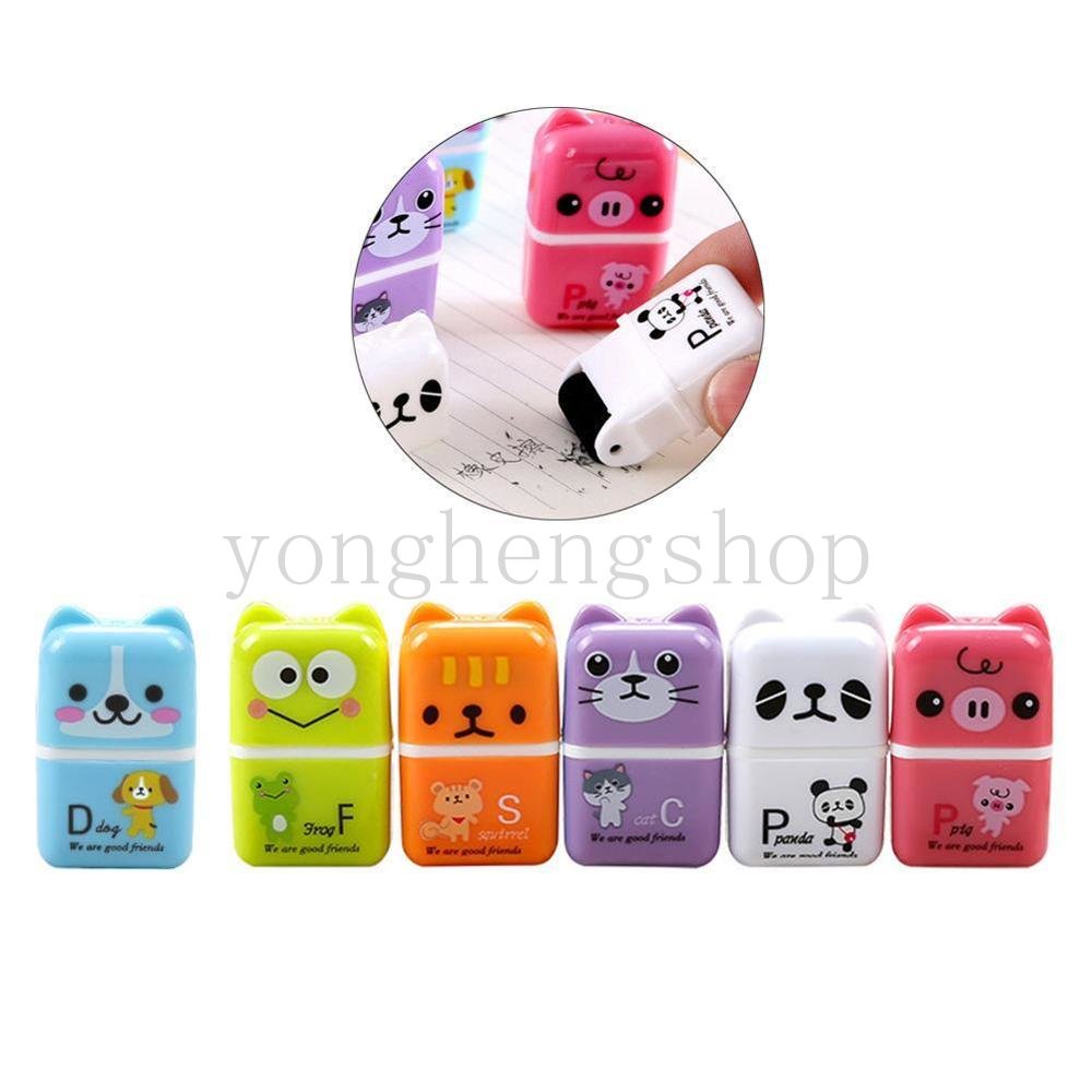 Kreatif Roller Eraser Lucu Kartun Hewan Penghapus Pensil Hadiah Sekolah Siswa Alat Tulis Kantor Perlengkapan Koreksi Hadiah Anak Kawaii Karet Eraser