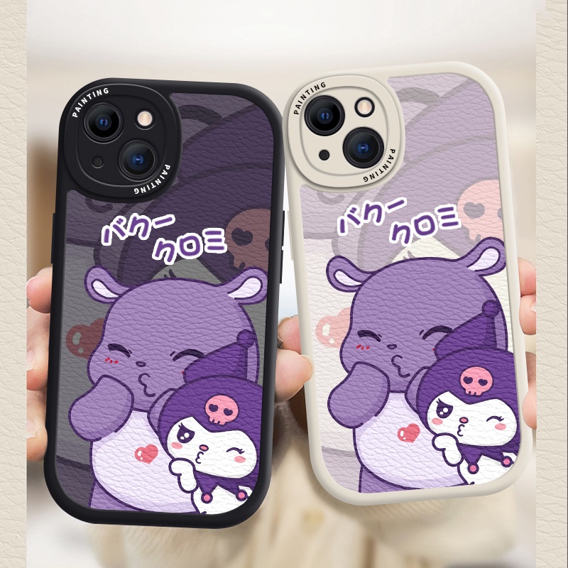 Case iPhone Untuk14 /13 /12 /11 Promax Kiss Kuromi Dan Baku Soft Casing Iphone6 /7 /8 Plus/X/XR/Xs Max Cover