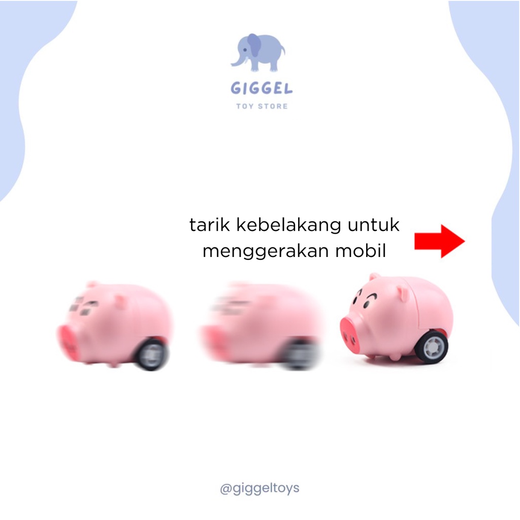 [ Giggel ] Mini Animal Car / Pullback Mainan Mobil Mobilan Bentuk Animal Lucu / Mobil Kartun Hewan