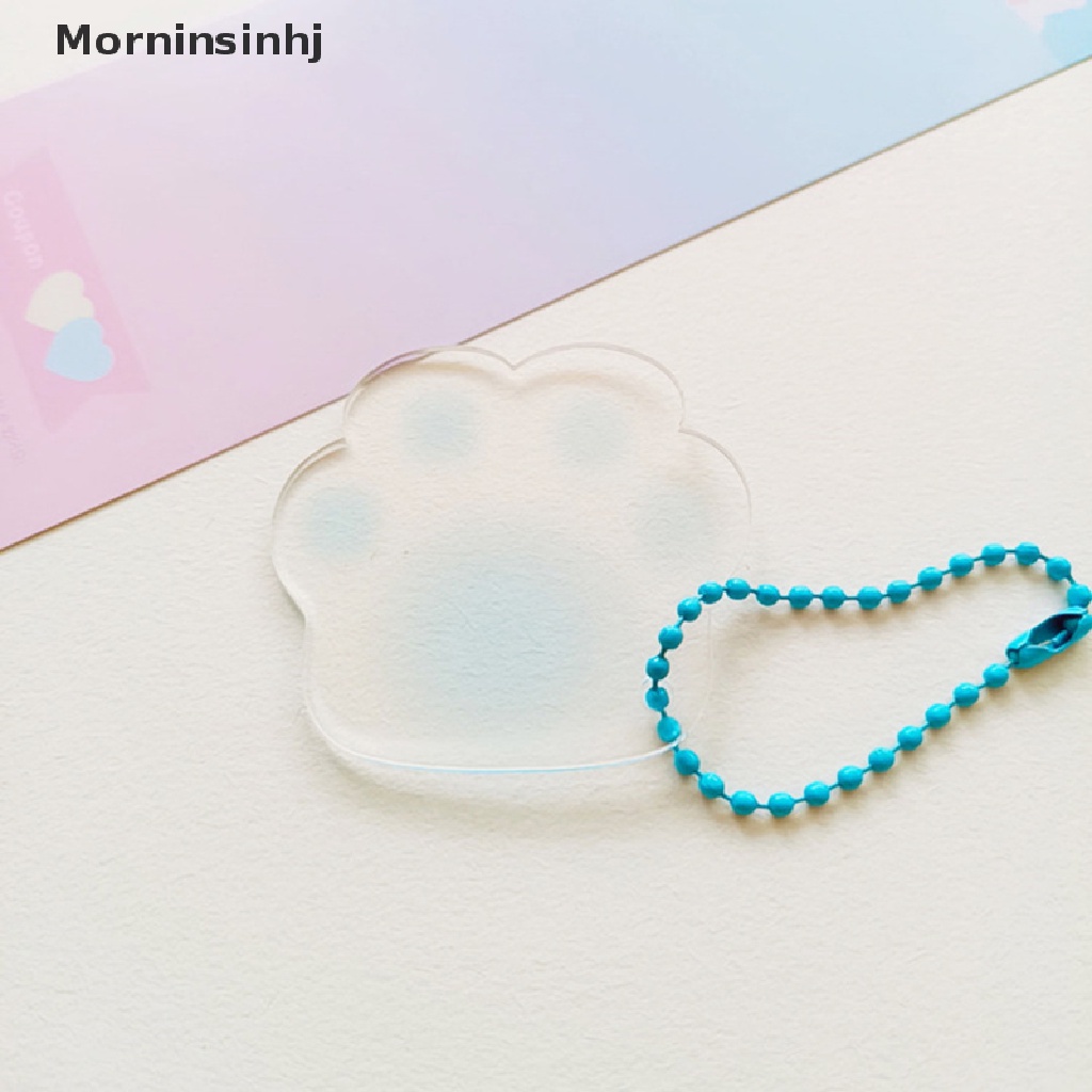 Mornin Transparan Liontin Disc Gradien Akrilik Gantungan Kunci Cakar Kucing Kreatif Diy Aksesoris Dekorasi Bulat Handmade Kreativitas Keychain Tag id