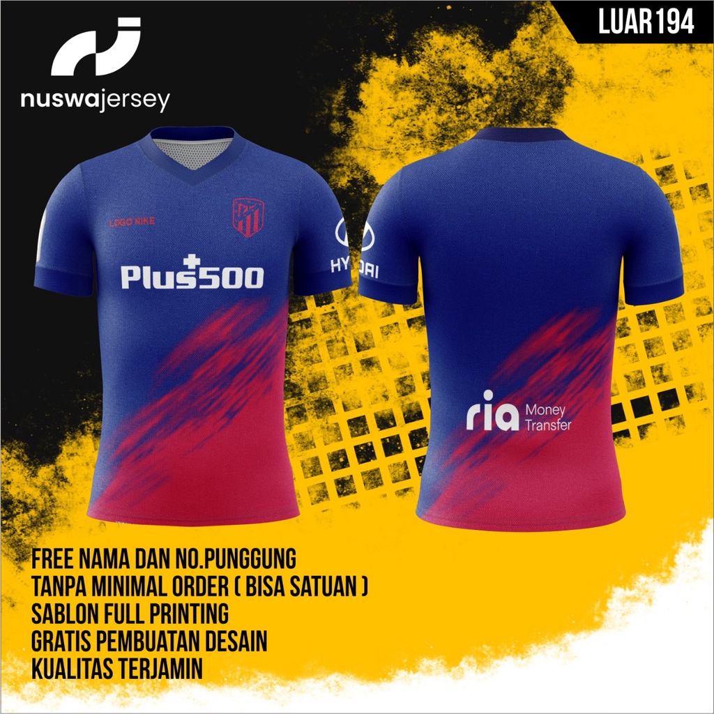 Jersey Bola - Jersey Atletico Madrid Away 21/22 Full Printing Custom Suka-Suka