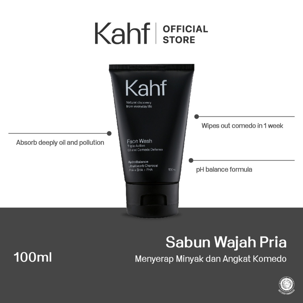 KAHF Face Wash Triple Action Oil and Comedo Defense 100ml - Amaze_Kosmetik