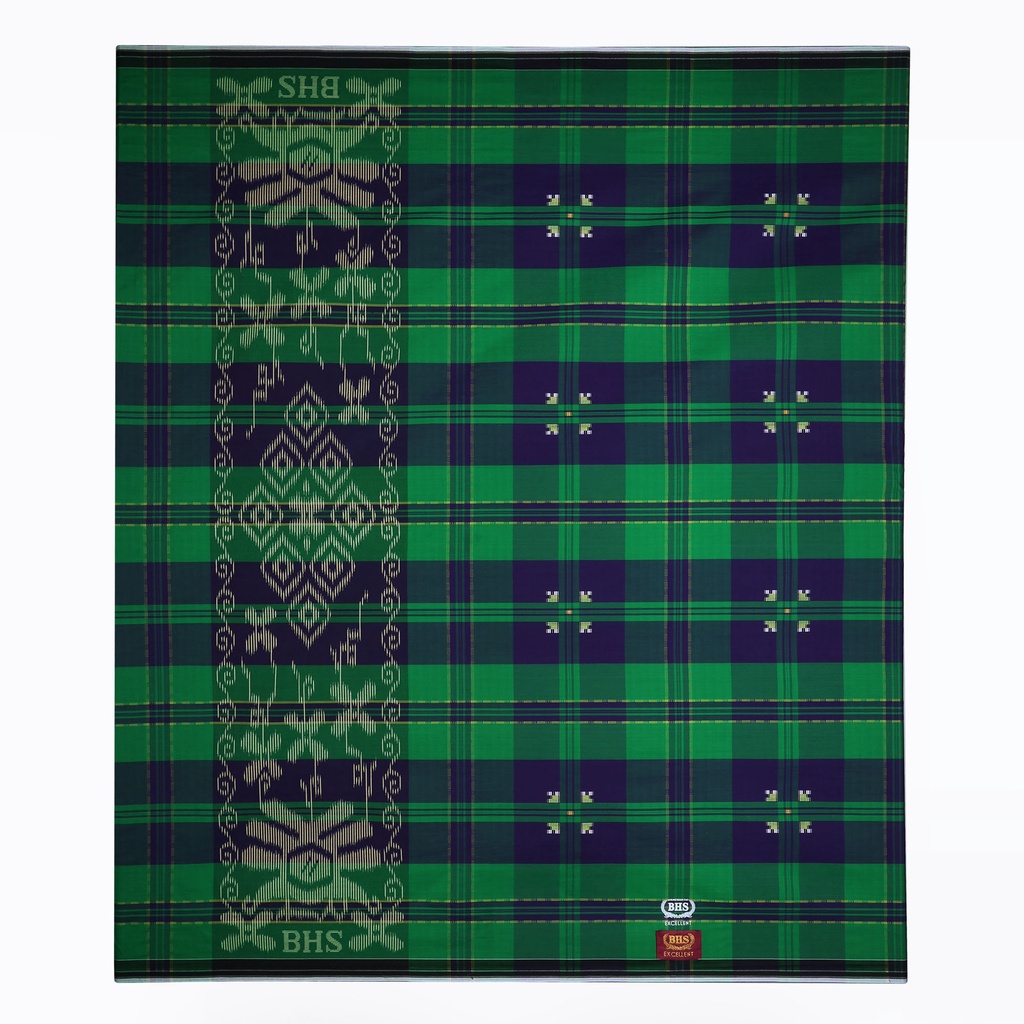 Sarung BHS Excellent Gold Motif Songket Pen Hijau Ungu/ EXC GOLD SGP