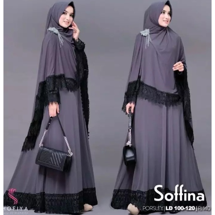 EDISI TERBARU Soffina syari gamis terbaru 2023 modern  by HUMASYARI / gamis syari jumbo wanita terba