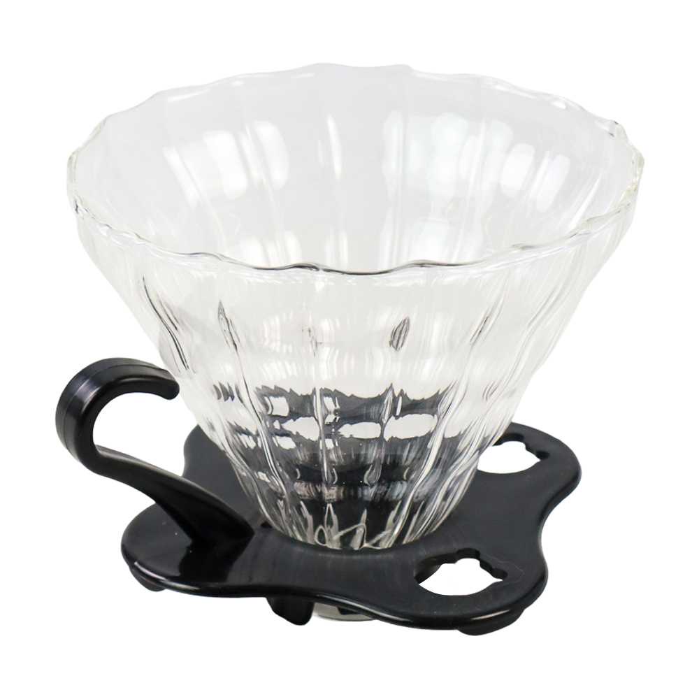 (BISA COD) FTIHSHP DUOLV Wadah Filter Kopi Kaca V60 Reusable Glass Coffee Dripper - SD-8106