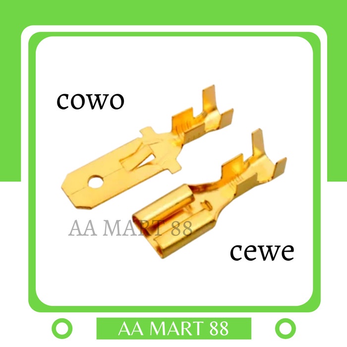 Skun-Skun-Terminal Kabel Gepeng Cewe dan Cowo Kuningan Besar 7 mm 7x19