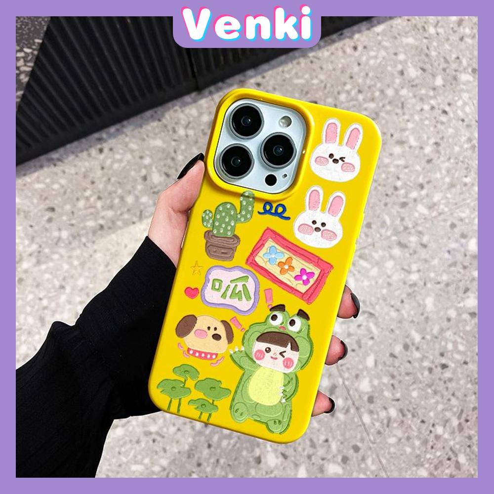 iPhone Case Soft TPU Glossy Yellow Candy Case Lovely Cartoon Frog Girl Collage Camera Protection Shockproof For iPhone 14 13 12 11 Pro Max 7 8 Plus X XR