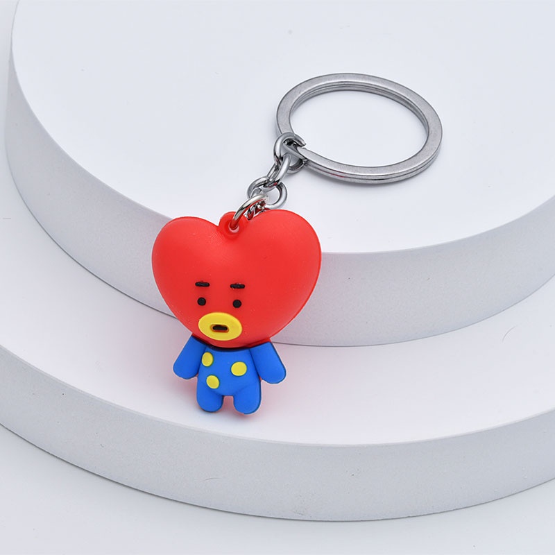 [Ready Stock] Korea Fashion BTS BT21 Kartun Gantungan Kunci Untuk Wanita Mahasiswa Tas Ponsel Key Chain Aksesoris