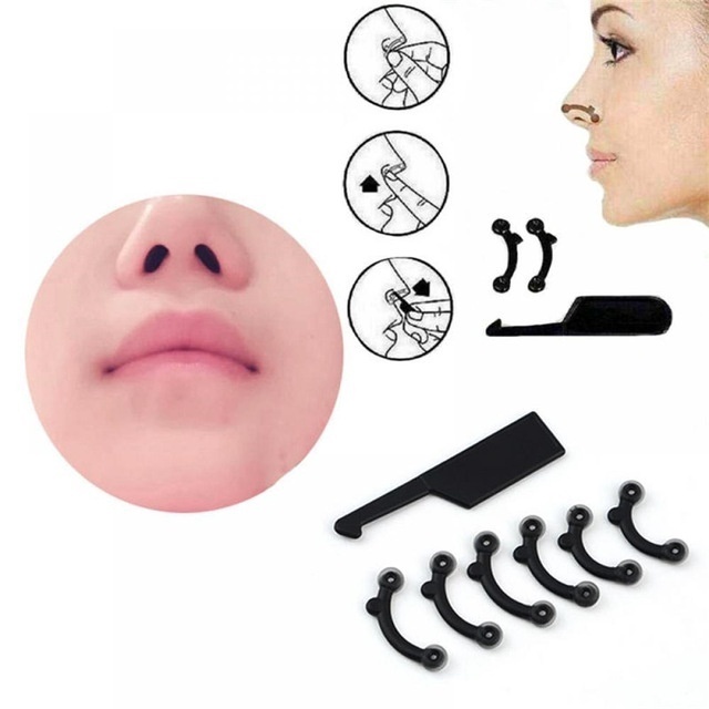 9PCS/Set 3 Sizes Beauty Nose Up Lifting Bridge Shaper Massage Tool No Pain Nose Shaping Clip Clippe