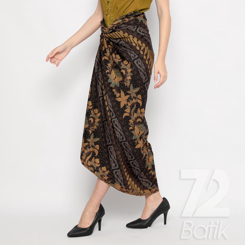 ROK BATIK SPAN Aurora Skirt Lilit Kebaya Instan Modern Wanita Motif Parang Serong Hitam Coklat 723204 Cap 72 - Rok Batik Lilit Bawahan Skirt Kamen Kebaya Songket Batik Panjang Plisket Span Instan Jadi Bali Lembaran Premium Modern Untuk Wanita Kondangan