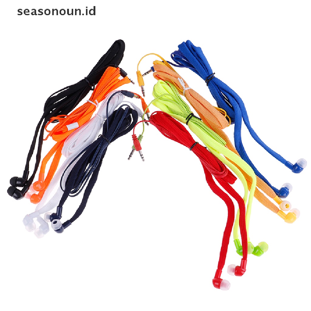 Seasonoun Shoelace Earphone super bass Headphone stereo earbuds Earpiece Lari.