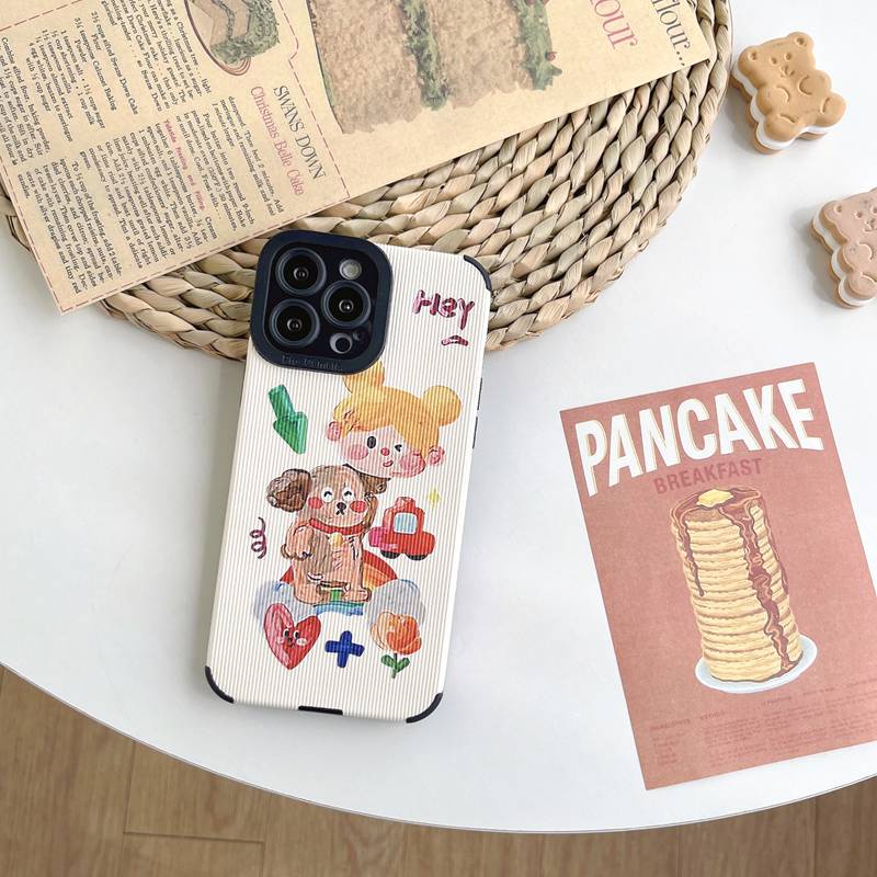 New Oil painting Love Girl Soft Case HP iP iPhone 11 12 13 14 Pro Max 7 8 + Plus SE 2020 X XR SE 2020 XS Max Red FTD Stripe Casing Apple