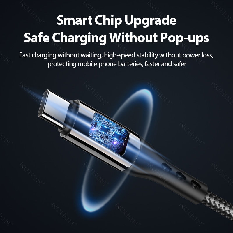 Kabel Fast Charging 65W 5A Type C PD 100W USB C Ke Tipe C Cable Untuk Kabel Charger Samsung