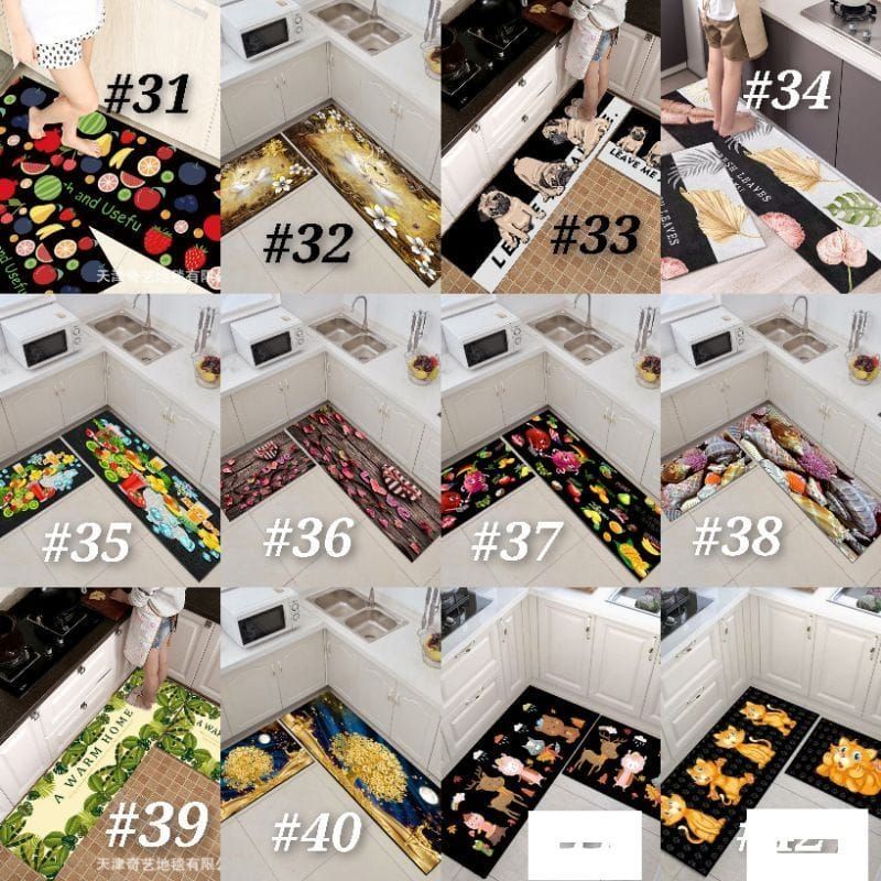 2 in 1 Kitchen Floor Mat / Keset Alas Lantai Kamar Tidur Rumah Dapur Anti Selip / Keset kaki dapur