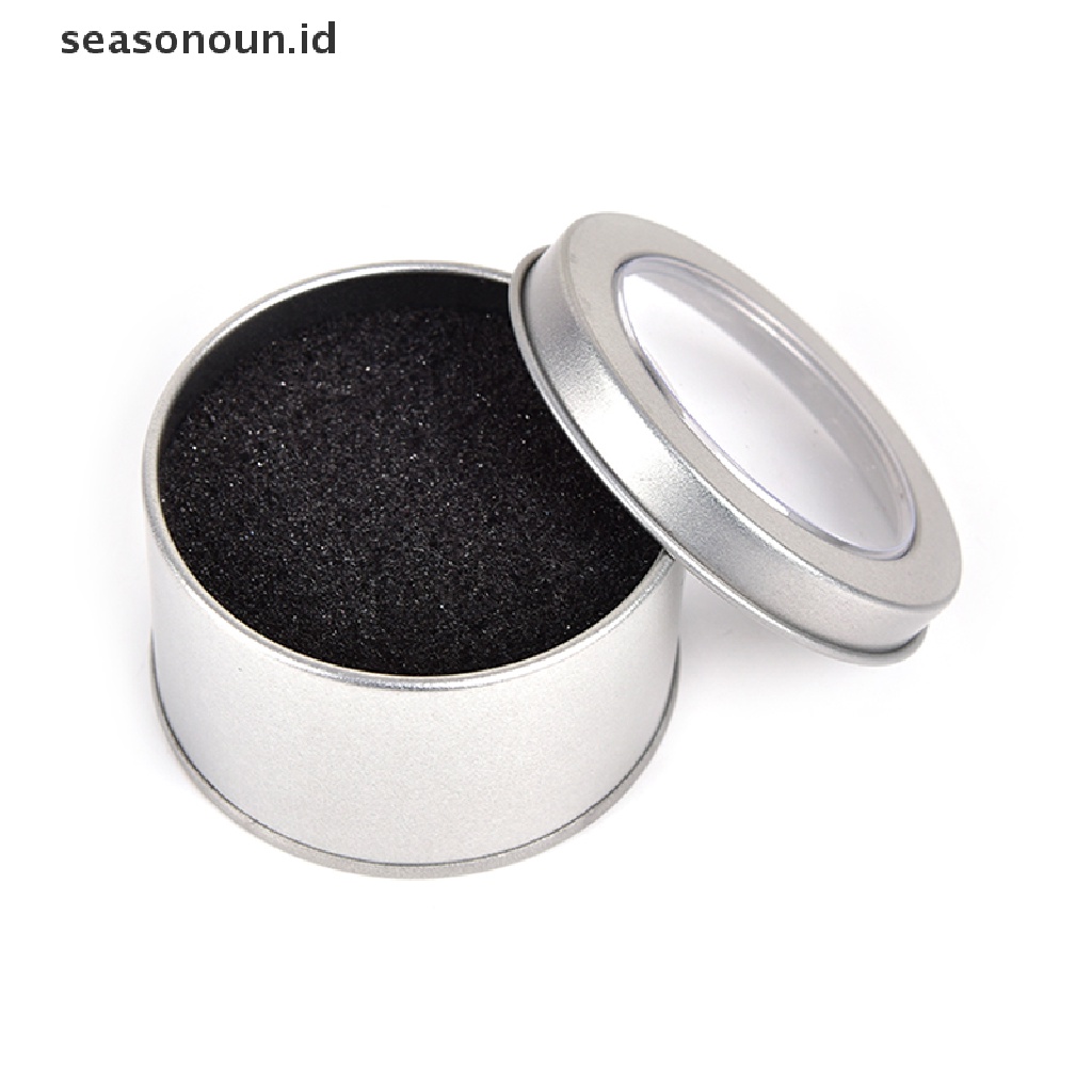 Seasonoun Perak Logam Bulat Kotak Jam Tangan Perhiasan Etalase Watch Box Holder 6.5 * 4cm.