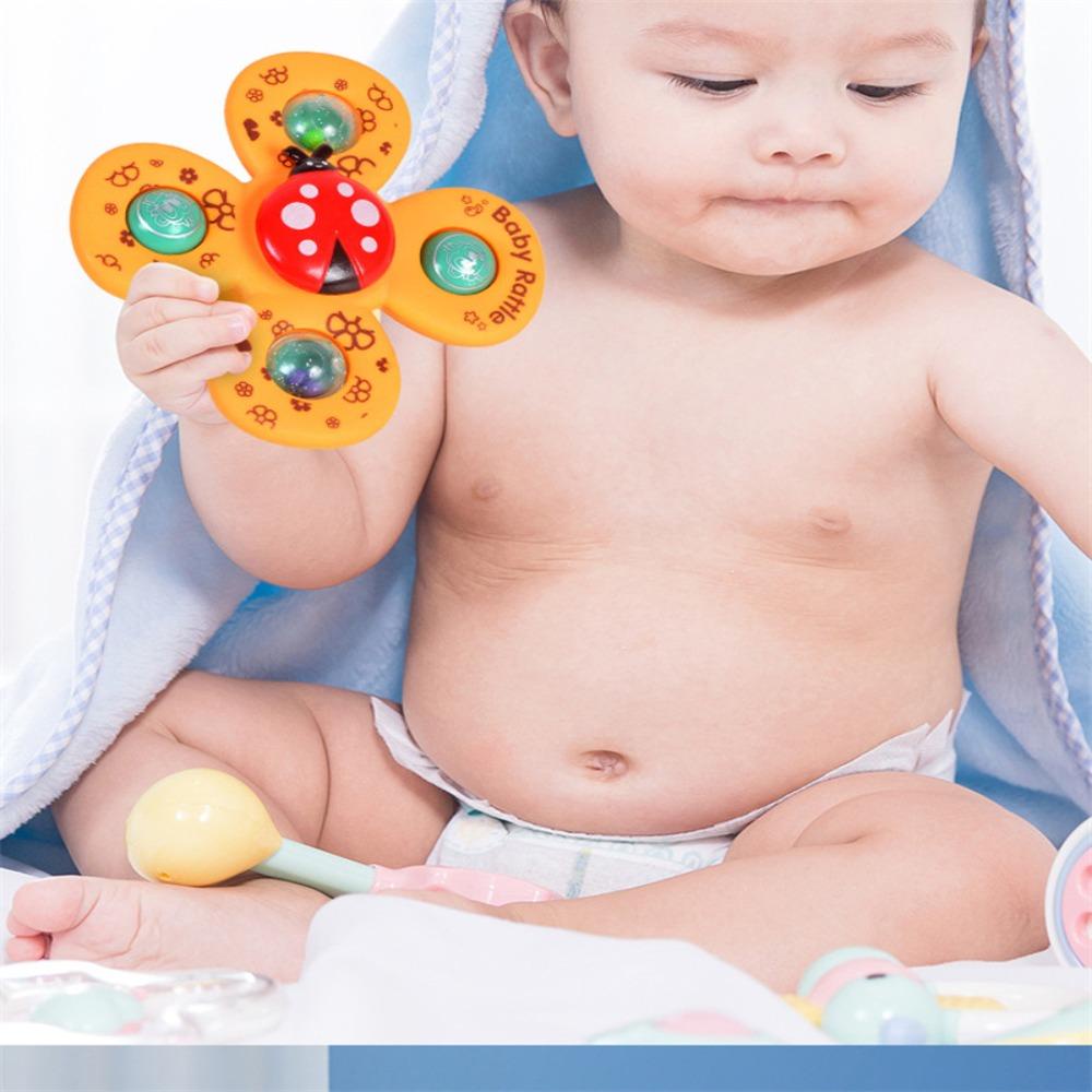 Quinton Suction Cup Spinner Mainan Bayi Mainan Kreatif Fidget Spinner Suction Toys Mainan Mandi Bayi Mainan Mandi Serangga Berputar Spinning Top