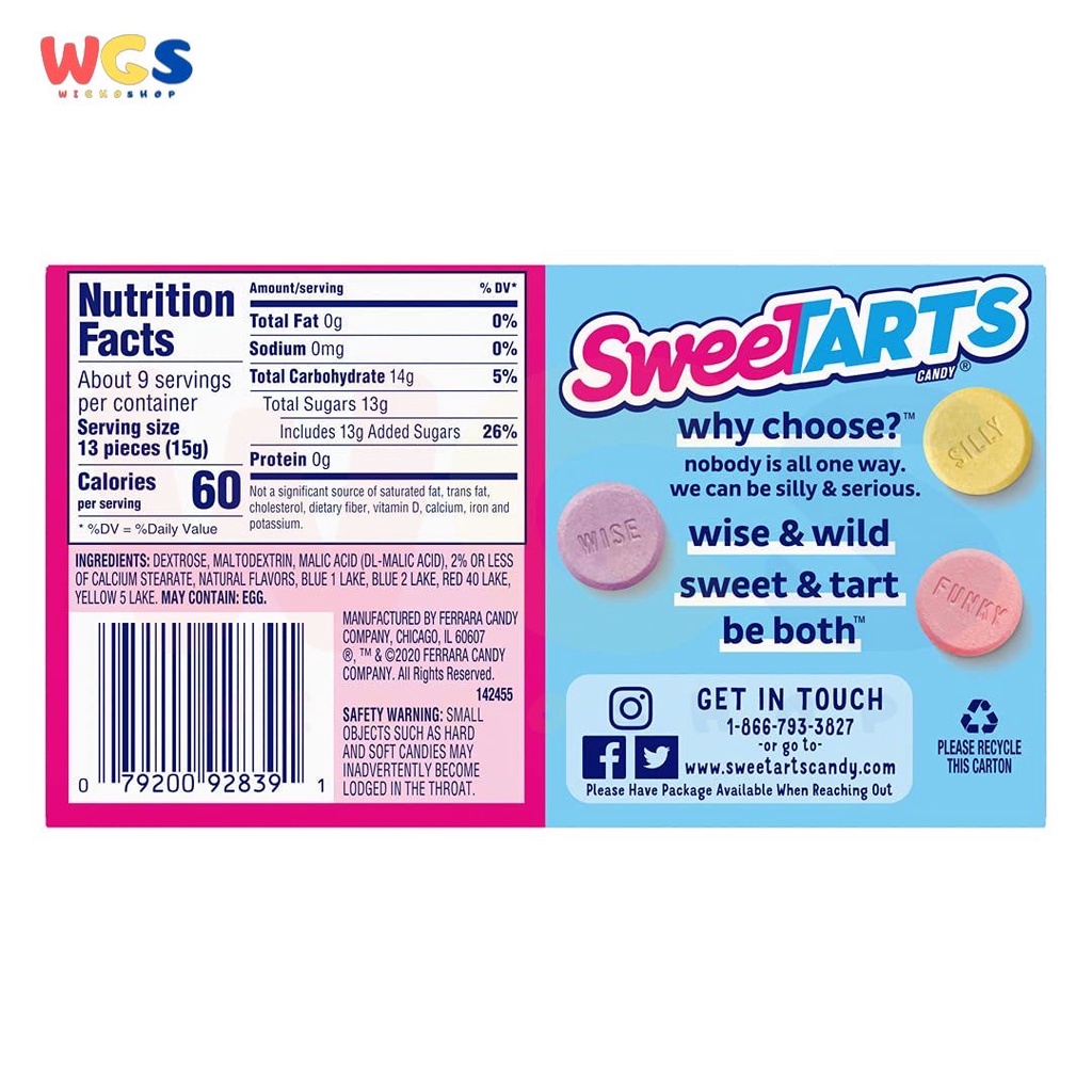 Permen Sweetarts Original Theater Box Chew Candy 5oz 141g