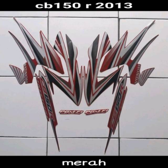 Striping sticker lis body honda cb 150r cb150r cb150 r streetfire 2013 merah / Stiker motor