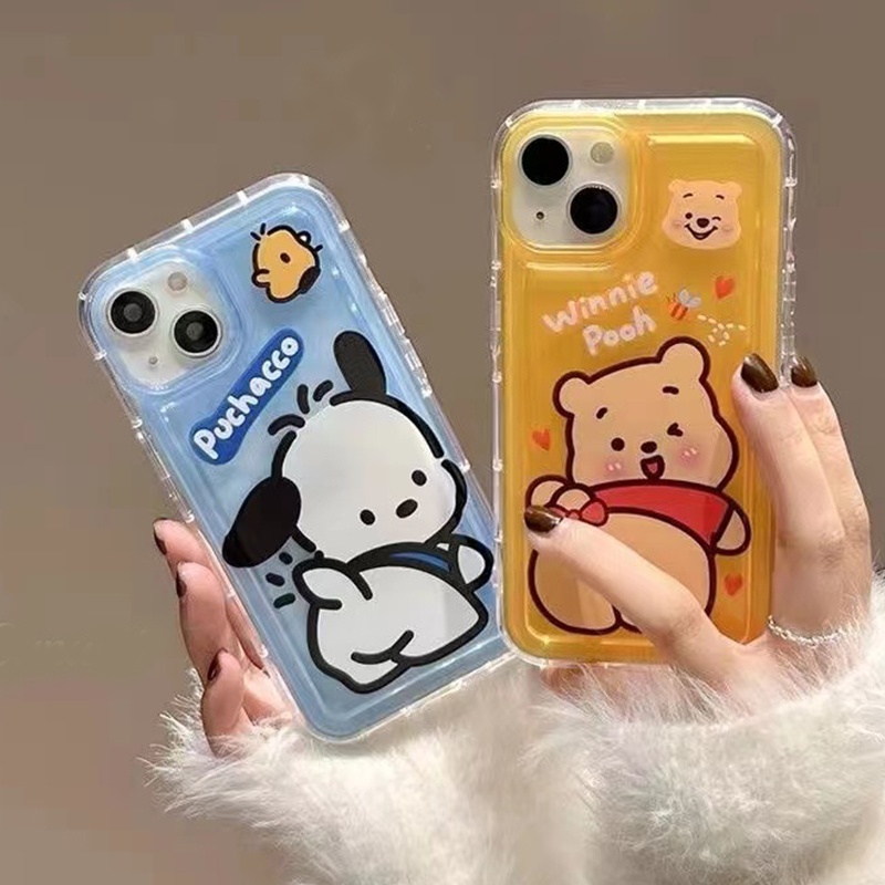 IPHONE Casing Ponsel Lembut Lucu Kompatibel Untuk Iphone14 13 12 11 Pro XS Max X Xr7 +8 Plus Casing Transparan TPU Silikon Shockproof Cover
