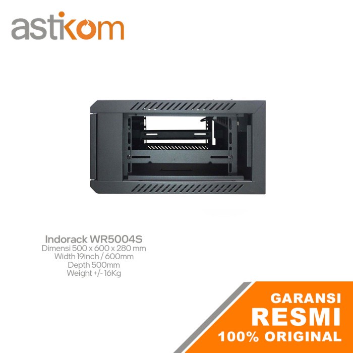 Wallmount Rack 4U Indorack WR5004S 19&quot; Single Door Rak Server